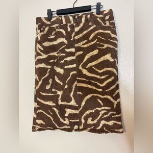 Lauren Ralph Lauren Brown & Cream Animal Print Skirt Size 8